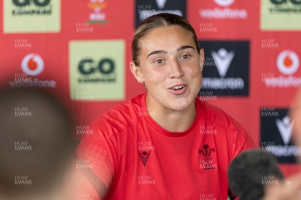 180626 - Wales Women Rugby Media Conference - Anwen Owen during a media conference ahead of the match against The Barbarians at the Allianz Stadium
