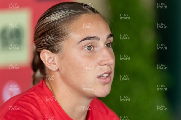180626 - Wales Women Rugby Media Conference - Anwen Owen during a media conference ahead of the match against The Barbarians at the Allianz Stadium
