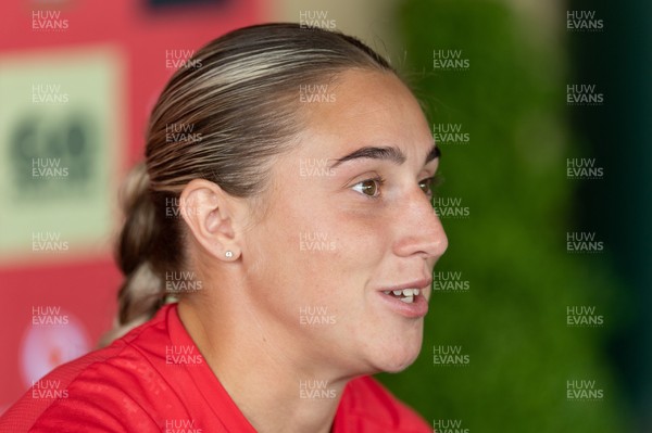 180626 - Wales Women Rugby Media Conference - Anwen Owen during a media conference ahead of the match against The Barbarians at the Allianz Stadium