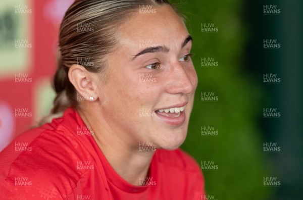 180626 - Wales Women Rugby Media Conference - Anwen Owen during a media conference ahead of the match against The Barbarians at the Allianz Stadium