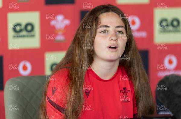 180626 - Wales Women Rugby Media Conference - Lily Hawkins during a media conference ahead of the match against The Barbarians at the Allianz Stadium