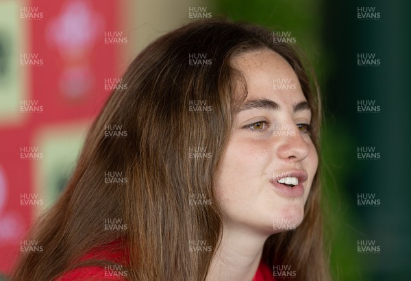 180626 - Wales Women Rugby Media Conference - Lily Hawkins during a media conference ahead of the match against The Barbarians at the Allianz Stadium