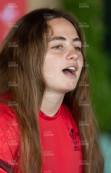 180626 - Wales Women Rugby Media Conference - Lily Hawkins during a media conference ahead of the match against The Barbarians at the Allianz Stadium