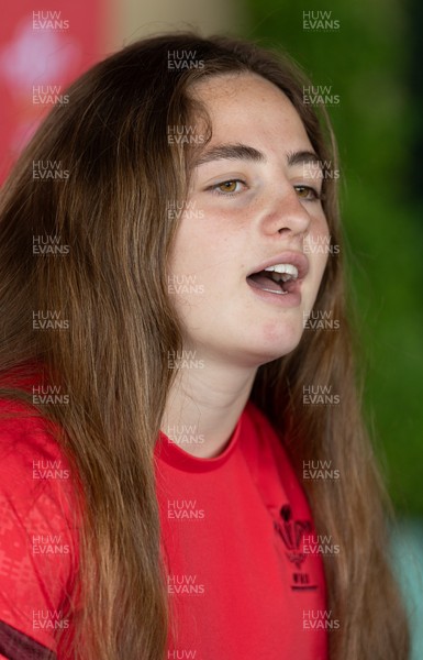 180626 - Wales Women Rugby Media Conference - Lily Hawkins during a media conference ahead of the match against The Barbarians at the Allianz Stadium