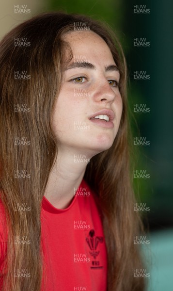 180626 - Wales Women Rugby Media Conference - Lily Hawkins during a media conference ahead of the match against The Barbarians at the Allianz Stadium