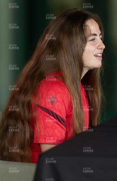 180626 - Wales Women Rugby Media Conference - Lily Hawkins during a media conference ahead of the match against The Barbarians at the Allianz Stadium