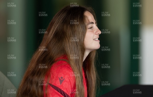 180626 - Wales Women Rugby Media Conference - Lily Hawkins during a media conference ahead of the match against The Barbarians at the Allianz Stadium
