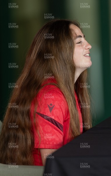 180626 - Wales Women Rugby Media Conference - Lily Hawkins during a media conference ahead of the match against The Barbarians at the Allianz Stadium