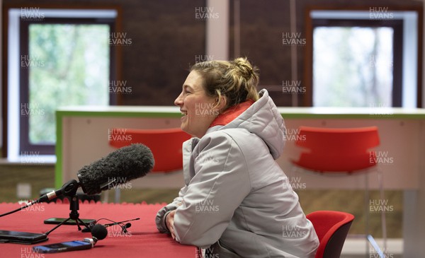 200323 - Wales Women Rugby Media Conference - Keira Bevan during a media conference ahead of the first game of the Women’s 6 Nations against Ireland