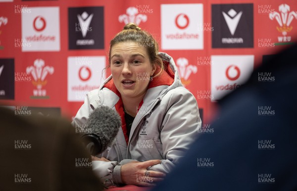 200323 - Wales Women Rugby Media Conference - Keira Bevan during a media conference ahead of the first game of the Women’s 6 Nations against Ireland