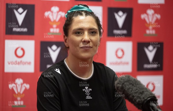 200323 - Wales Women Rugby Media Conference - Georgia Evans during a media conference ahead of the first game of the Women’s 6 Nations against Ireland