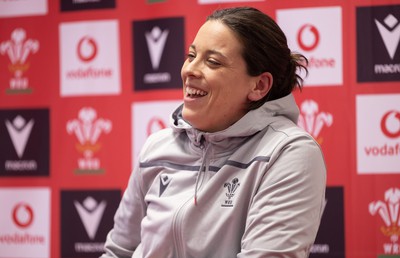 280323 - Wales Women Rugby Media Conference - Sioned Harries of Wales speaks to media ahead of the Women’s 6 Nations match against Scotland