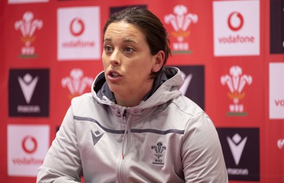 280323 - Wales Women Rugby Media Conference - Sioned Harries of Wales speaks to media ahead of the Women’s 6 Nations match against Scotland