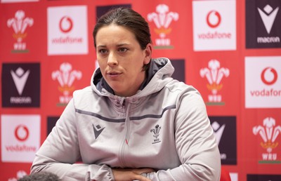 280323 - Wales Women Rugby Media Conference - Sioned Harries of Wales speaks to media ahead of the Women’s 6 Nations match against Scotland