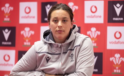 280323 - Wales Women Rugby Media Conference - Sioned Harries of Wales speaks to media ahead of the Women’s 6 Nations match against Scotland