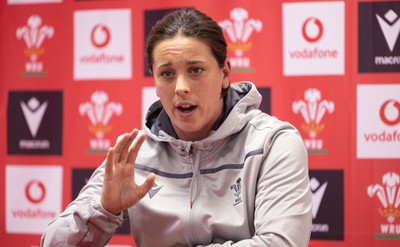 280323 - Wales Women Rugby Media Conference - Sioned Harries of Wales speaks to media ahead of the Women’s 6 Nations match against Scotland