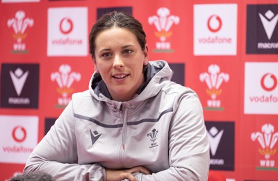 280323 - Wales Women Rugby Media Conference - Sioned Harries of Wales speaks to media ahead of the Women’s 6 Nations match against Scotland