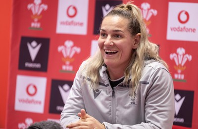 280323 - Wales Women Rugby Media Conference - Kerin Lake of Wales speaks to media ahead of the Women’s 6 Nations match against Scotland