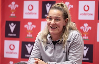 280323 - Wales Women Rugby Media Conference - Kerin Lake of Wales speaks to media ahead of the Women’s 6 Nations match against Scotland