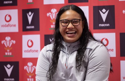 280323 - Wales Women Rugby Media Conference - Sisilia Tuipulotu of Wales speaks to media ahead of the Women’s 6 Nations match against Scotland