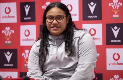 280323 - Wales Women Rugby Media Conference - Sisilia Tuipulotu of Wales speaks to media ahead of the Women’s 6 Nations match against Scotland