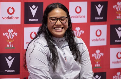 280323 - Wales Women Rugby Media Conference - Sisilia Tuipulotu of Wales speaks to media ahead of the Women’s 6 Nations match against Scotland