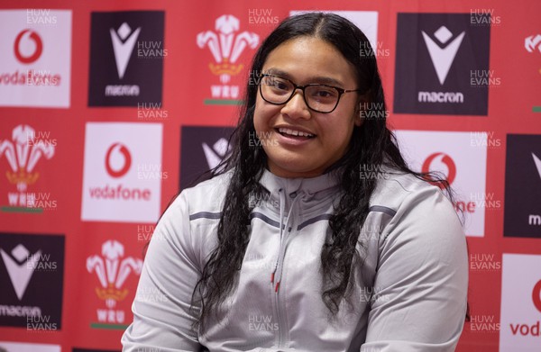 280323 - Wales Women Rugby Media Conference - Sisilia Tuipulotu of Wales speaks to media ahead of the Women’s 6 Nations match against Scotland