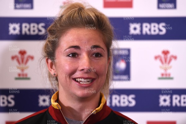 310117 - Wales Women Rugby Media Interviews - Elinor Snowsill talks to media