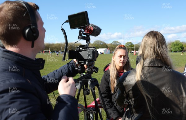 190424 - Wales Women Rugby Media session - Hannah Jones during a media session held at the Urdd WRU 7s ahead of Wales’ Guinness 6 Nations match against France