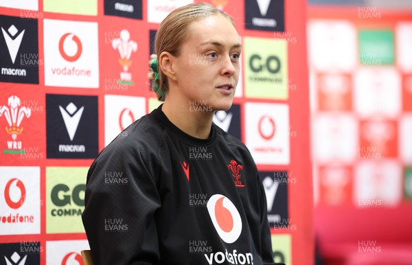 280324 - Wales Women Rugby Media Session  - Hannah Jones, Wales captain, during media conference ahead of the Guinness Women’s 6 Nations match against England