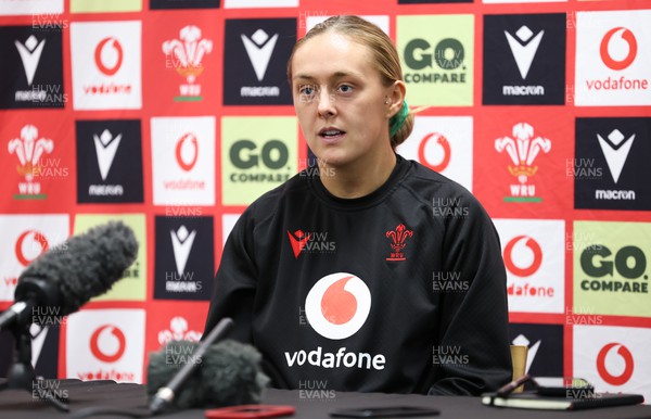 280324 - Wales Women Rugby Media Session  - Hannah Jones, Wales captain, during media conference ahead of the Guinness Women’s 6 Nations match against England