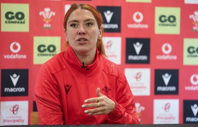 010426 - Wales Women Rugby Press Conference - Georgia Evans during a press conference ahead for the start of the Women’s 6 Nations