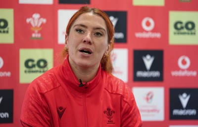 010426 - Wales Women Rugby Press Conference - Georgia Evans during a press conference ahead for the start of the Women’s 6 Nations