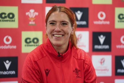 010426 - Wales Women Rugby Press Conference - Georgia Evans during a press conference ahead for the start of the Women’s 6 Nations