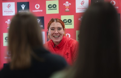 010426 - Wales Women Rugby Press Conference - Georgia Evans during a press conference ahead for the start of the Women’s 6 Nations