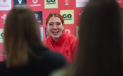 010426 - Wales Women Rugby Press Conference - Georgia Evans during a press conference ahead for the start of the Women’s 6 Nations