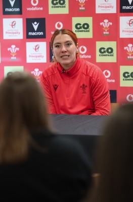 010426 - Wales Women Rugby Press Conference - Georgia Evans during a press conference ahead for the start of the Women’s 6 Nations