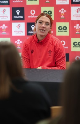 010426 - Wales Women Rugby Press Conference - Georgia Evans during a press conference ahead for the start of the Women’s 6 Nations