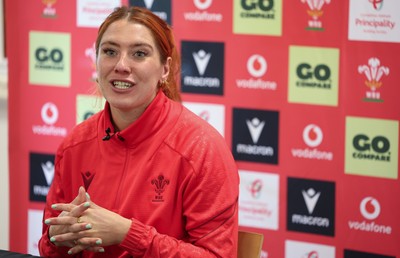 010426 - Wales Women Rugby Press Conference - Georgia Evans during a press conference ahead for the start of the Women’s 6 Nations