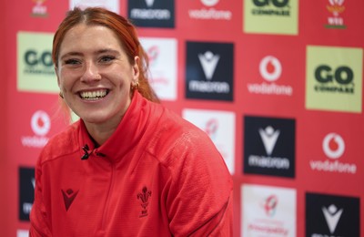 010426 - Wales Women Rugby Press Conference - Georgia Evans during a press conference ahead for the start of the Women’s 6 Nations