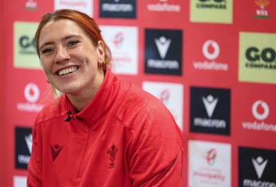 010426 - Wales Women Rugby Press Conference - Georgia Evans during a press conference ahead for the start of the Women’s 6 Nations
