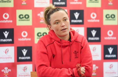 010426 - Wales Women Rugby Press Conference - Alisha Joyce during a press conference ahead for the start of the Women’s 6 Nations