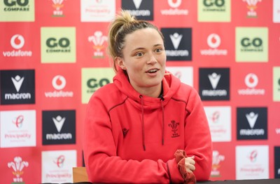 010426 - Wales Women Rugby Press Conference - Alisha Joyce during a press conference ahead for the start of the Women’s 6 Nations