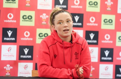 010426 - Wales Women Rugby Press Conference - Alisha Joyce during a press conference ahead for the start of the Women’s 6 Nations
