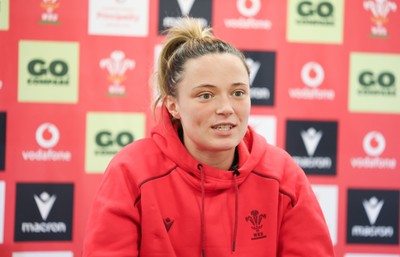 010426 - Wales Women Rugby Press Conference - Alisha Joyce during a press conference ahead for the start of the Women’s 6 Nations