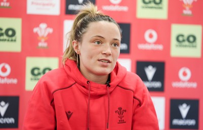 010426 - Wales Women Rugby Press Conference - Alisha Joyce during a press conference ahead for the start of the Women’s 6 Nations