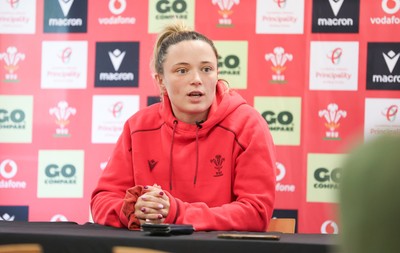 010426 - Wales Women Rugby Press Conference - Alisha Joyce during a press conference ahead for the start of the Women’s 6 Nations