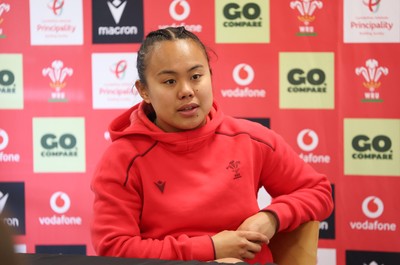 010426 - Wales Women Rugby Press Conference - Jenna De Vera during a press conference ahead for the start of the Women’s 6 Nations