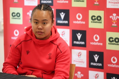 010426 - Wales Women Rugby Press Conference - Jenna De Vera during a press conference ahead for the start of the Women’s 6 Nations
