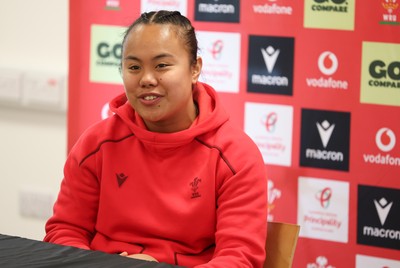 010426 - Wales Women Rugby Press Conference - Jenna De Vera during a press conference ahead for the start of the Women’s 6 Nations